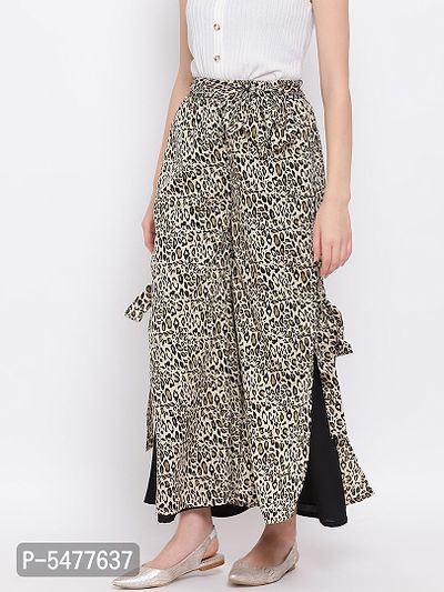 Women animal print  Solid Bardot Palazzo-thumb2