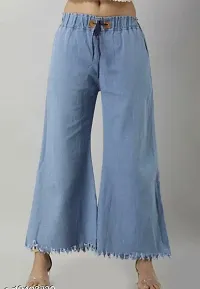 Trendy Fancy Full Length Stretchable Jeans Regular Women Denim Plazzo For Girls-thumb3