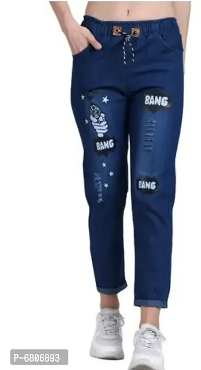 Trendy Martin Joggers Fit Women Denims Blue Jeans For Girls-thumb0
