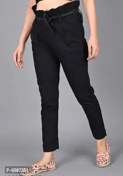 Trendy Slim Fit Women Denim Black Jeans-thumb0