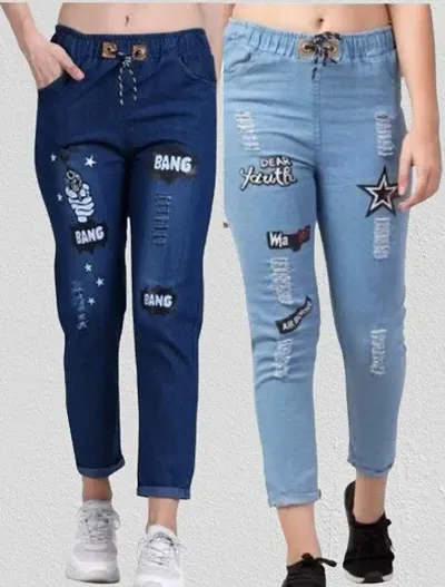 Printed Casual wear Jeans Combo of 2