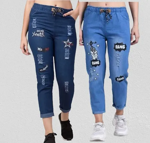 Printed Casual wear Jeans Combo of 2