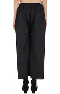 Stylish Latest Full Length Cotton Chikankari/Chikan Palazzo  Fit Women Bell Bottom Pants For Girls-thumb3