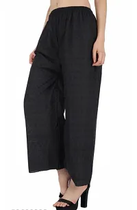 Stylish Latest Full Length Cotton Chikankari/Chikan Palazzo  Fit Women Bell Bottom Pants For Girls-thumb1
