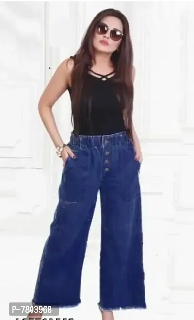 Trendy Fancy Full Length Stretchable Regular Women Denim Bell Bottom Jeans For Girls-thumb0