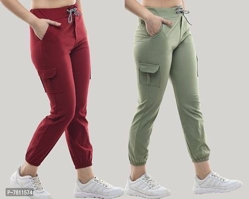 Trendy Stretchable Cargo Pants for  women's - Combo Pack of 2-thumb0