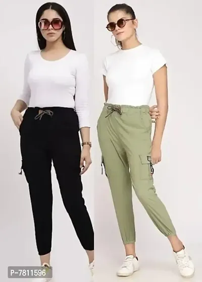 Trendy Joggers Pants and Toko Stretchable Cargo Pants for Girls and womens - Combo Pack of 2