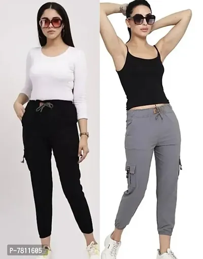 Trendy Joggers Pants and Toko Stretchable Cargo Pants for Girls and womens - Combo Pack of 2