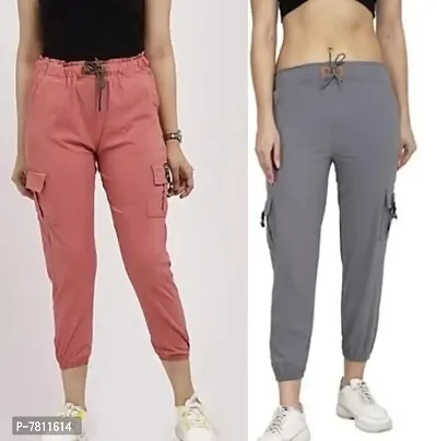 Trendy Joggers Pants and Toko Stretchable Cargo Pants for Girls and womens - Combo Pack of 2