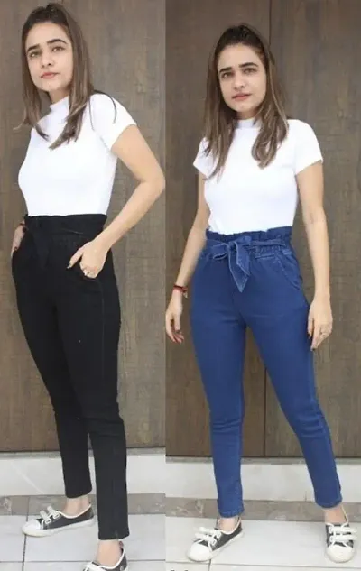 Solid Casual wear Jeans Combo of 2