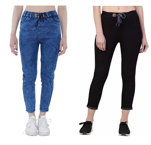 Solid Mid Rise Regular wear Jeans Combo of 2