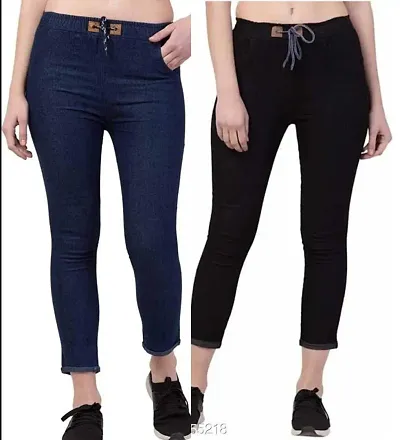 Solid Jeans Jeggings For Women