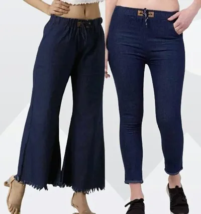 Fancy Flared  Skinny Jeans Combo of 2