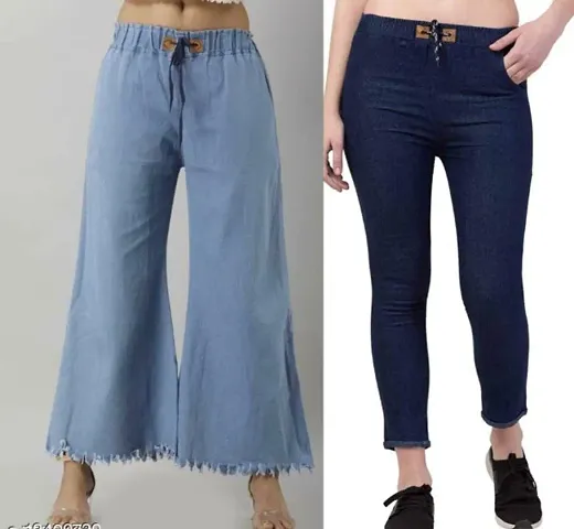 Trendy Solid Women's Jeans Combo