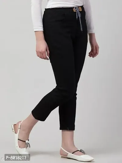 Black Denim Solid Jeans   Jeggings For Women-thumb0
