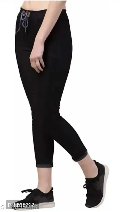 Black Denim Solid Jeans   Jeggings For Women