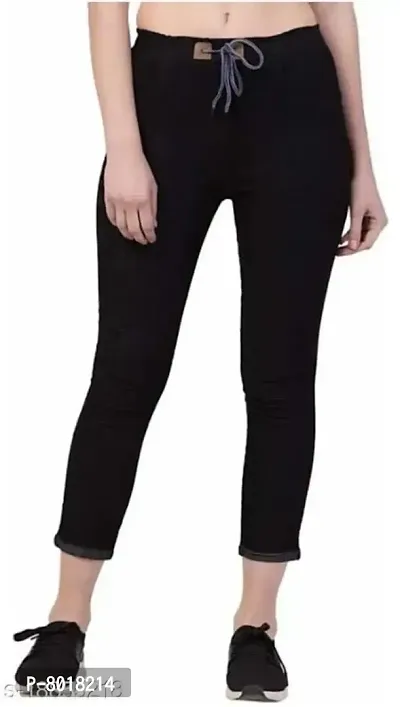 Latest Martin Black Denim Joggers Fit Women Jeans For Girls-thumb0