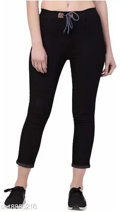 Trendy Denim Black Jeans For Women