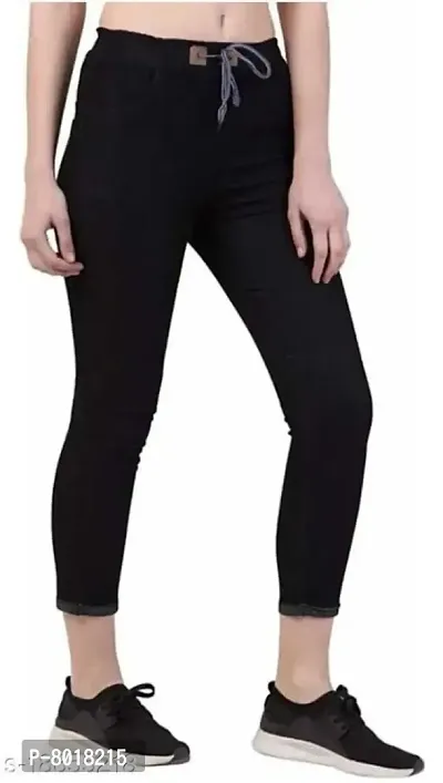 Latest Martin Black Denim Joggers Fit Women Jeans For Girls-thumb0