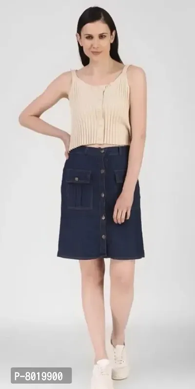 Trendy Latest Women Western Blue Denim Fancy Skirts/Shorts For Girls