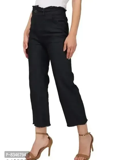 Latest Black Bell Bottom Jeans for Women-thumb0