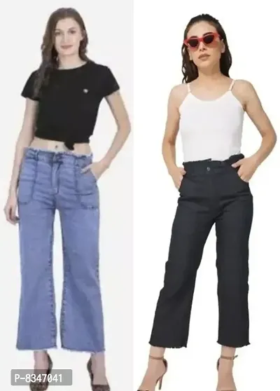Latest Bell Bottom Jeans for women (Combo Pack Of 2)-thumb0