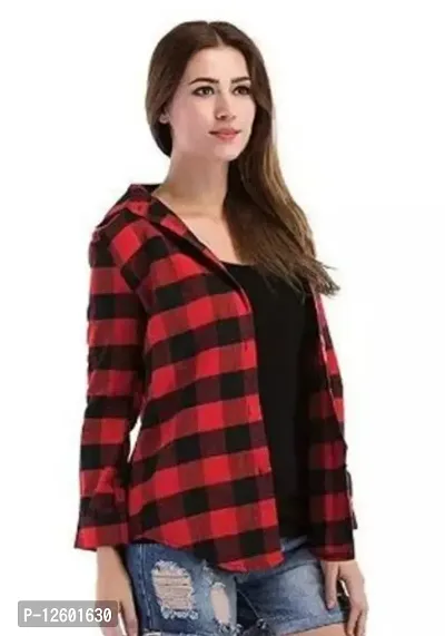 Classic Cotton Blend Checked Shirt for Women-thumb0