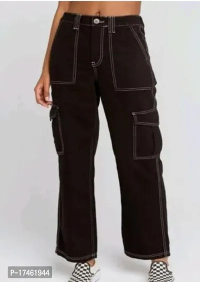 Black Denim Flap Jeans-thumb0