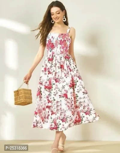 Classic Poly Crepe Printed Dress for Women