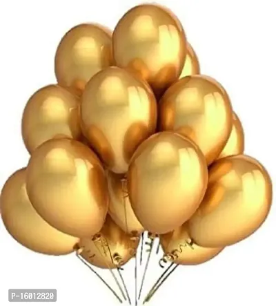 Kaliram  Sons Solid Metallic Golden Large Balloons for Decoration(Gold, Pack of 15)-thumb0