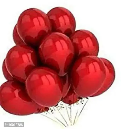 Kaliram  Sons Solid Metallic Red Large Balloons for Decoration(Red, Pack of 15)-thumb0