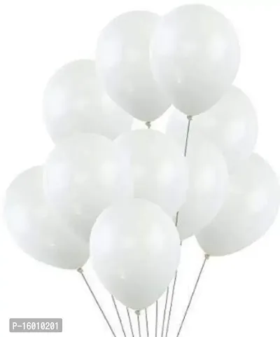 Kaliram  Sons Solid Pack of 50_White Balloon (White, Pack of 50)