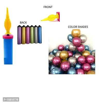 (Set of 6)-Balloon Air Pump-Light in Weight, Double Action with 5 Large Metallic Balloons.-thumb5