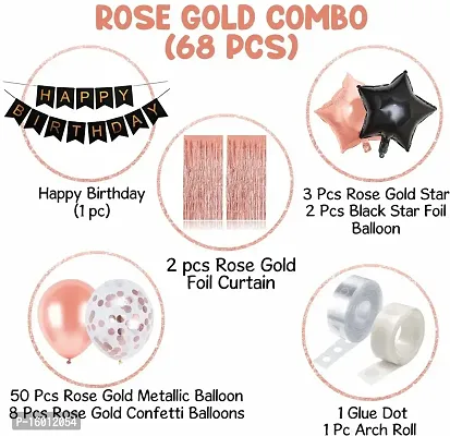 Kaliram  Sons Rose Gold Birthday Decorations Combo(Set of 68)-thumb2