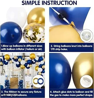 Kaliram  Sons Navy Blue Gold Balloon Garland Arch Kit (146pcs)-thumb4