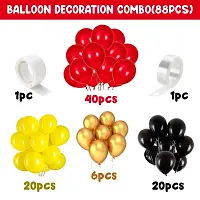 Kaliram  Sons Birthday Decoration Balloons Combo 88 Pcs Set for Birthday Party (40 Pcs Red Balloons, 20 Pcs Yellow Balloons, 20 Pcs Black Balloons, 6 Pcs Gold Balloons, 2 Arch Tape)-thumb1