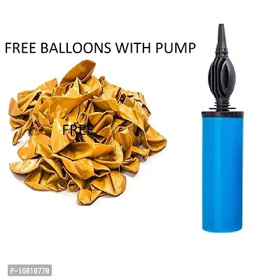 (Set of 6)-Balloon Air Pump-Light in Weight, Double Action with 5 Large Metallic Balloons.-thumb3