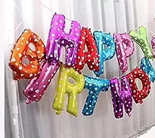 Kaliram  Sons HBD Multi Dot Foil Letter Balloon with HD Multi Metallic Balloons  Curtain Gold For Girls Decoration kit Letter Balloon (Multicolor, Pack of 45)-thumb2