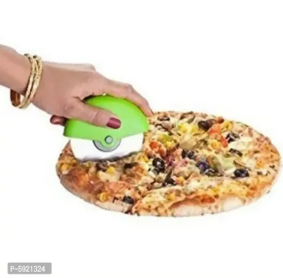 Thumb Guard Plastic With Stainless Steel Blade Pizza Cutter-thumb2