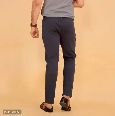Classic Polyester Spandex Solid Track Pants for Men-thumb3