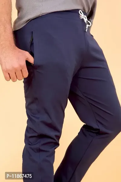 Classic Polyester Spandex Solid Track Pants for Men-thumb2