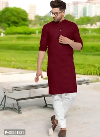 Reliable Cotton Solid Kurtas For Men-thumb0