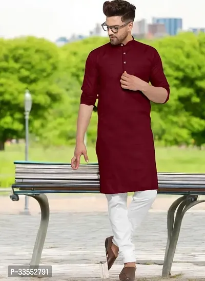 Reliable Cotton Solid Kurtas For Men-thumb0