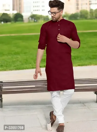 Reliable Cotton Solid Kurtas For Men-thumb0