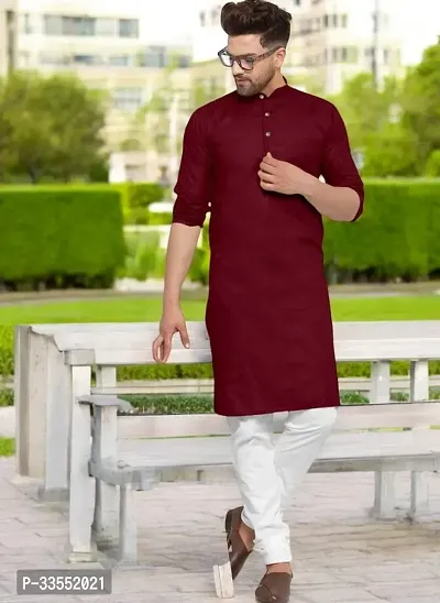 Reliable Cotton Solid Kurtas For Men-thumb0