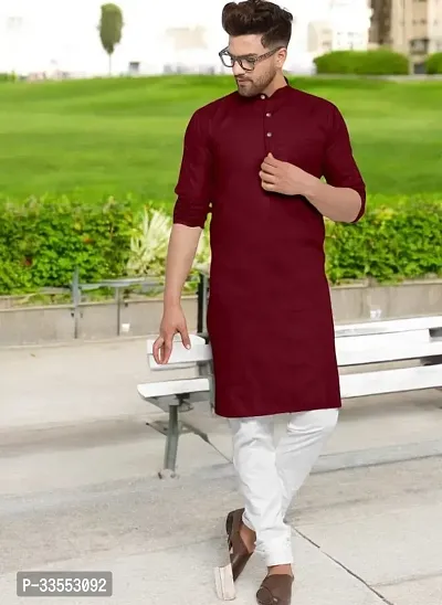 Reliable Cotton Solid Kurtas For Men-thumb0