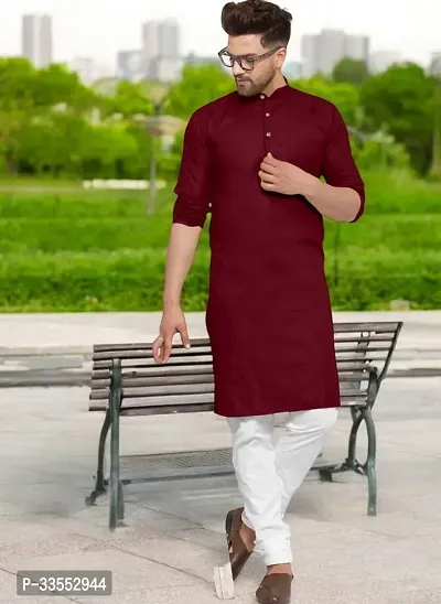 Reliable Cotton Solid Kurtas For Men-thumb0