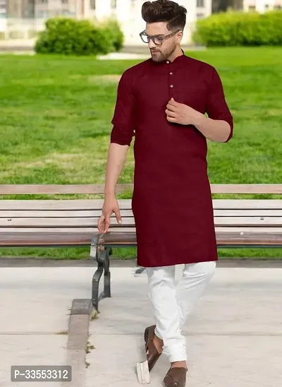 Reliable Cotton Solid Kurtas For Men-thumb0