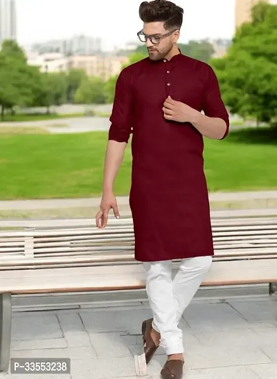 Reliable Cotton Solid Kurtas For Men-thumb0