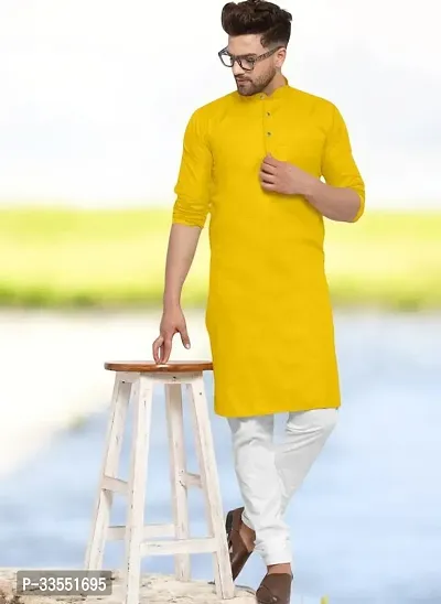 Reliable Cotton Solid Kurtas For Men-thumb0